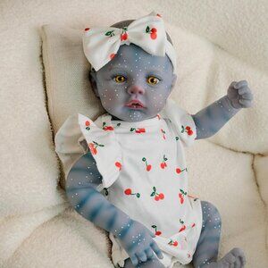 🆕20Inch Full Vinyl Body Baby Dolls White-meadow Avatar with Closed Eyes Doll